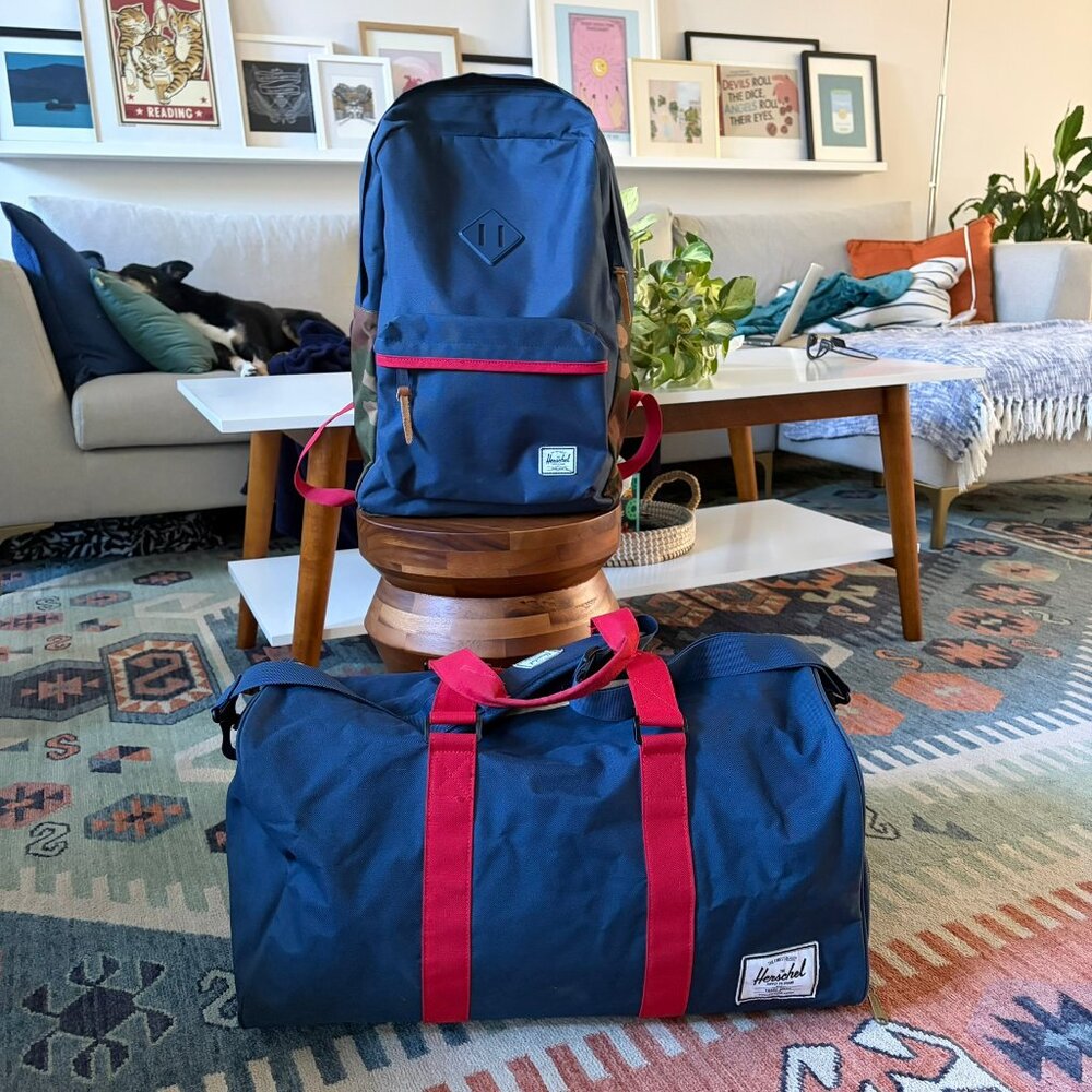Herschel Supply Company Blue and Red Backpack and Duffel Set - Picture 3 of 8